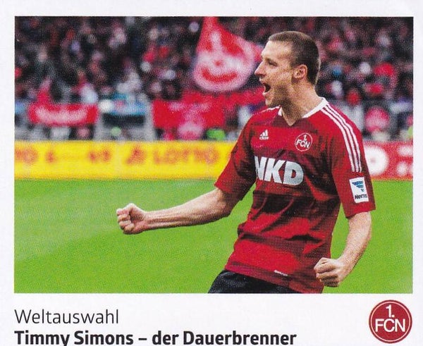 Timmy Simons - Der Dauerbrenner - Panini 125 Jahre 1.FC Nürnberg - Weltauswahl - Nr. 242