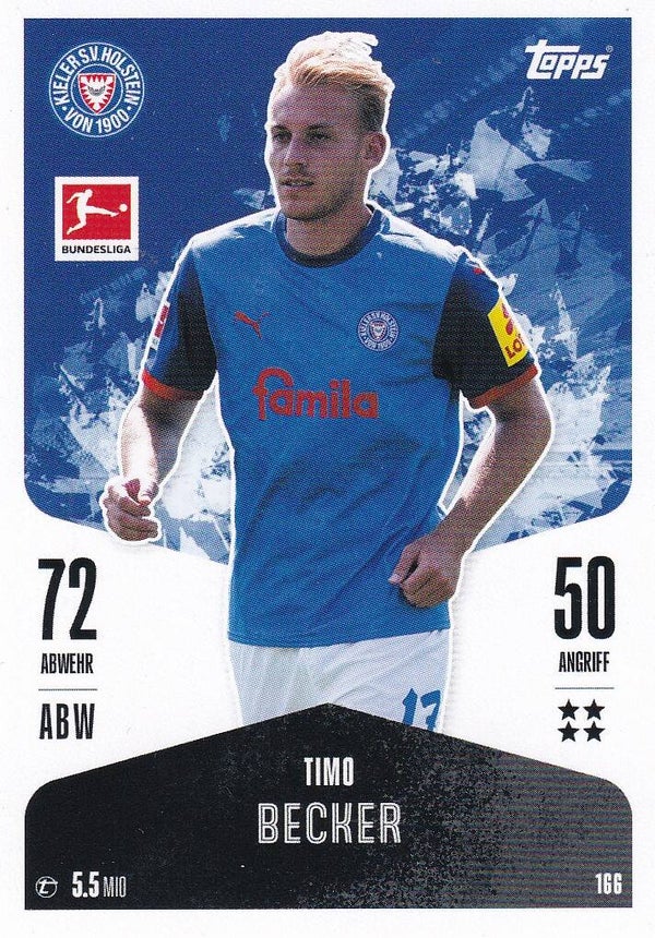 Timo Becker / Holstein Kiel / Topps Match Attax 2024 / Basis Karte / Nr. 166