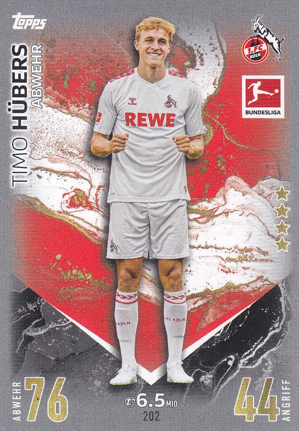 Timo Hübers / 1.FC Köln / Topps Match Attax 2023 / Basis Karte / Nr.202