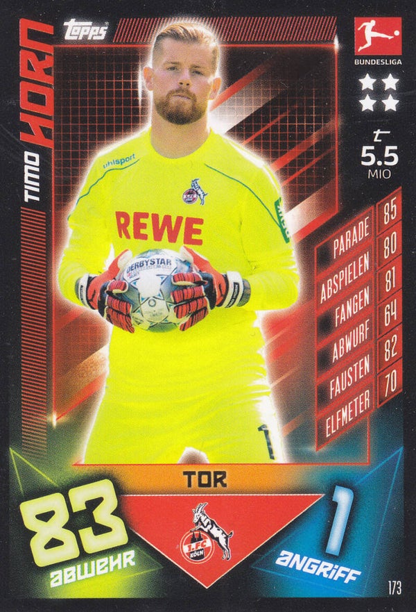 Timo Horn / 1.FC Köln / Topps Match Attax 2019 / Basis Karte / Nr. 173