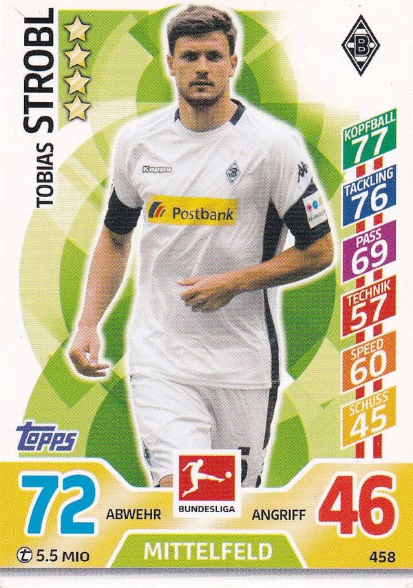Tobias Strobl - Borussia Mönchengladbach - Topps Match Attax 2017 - Basis Karte - Nr. 458