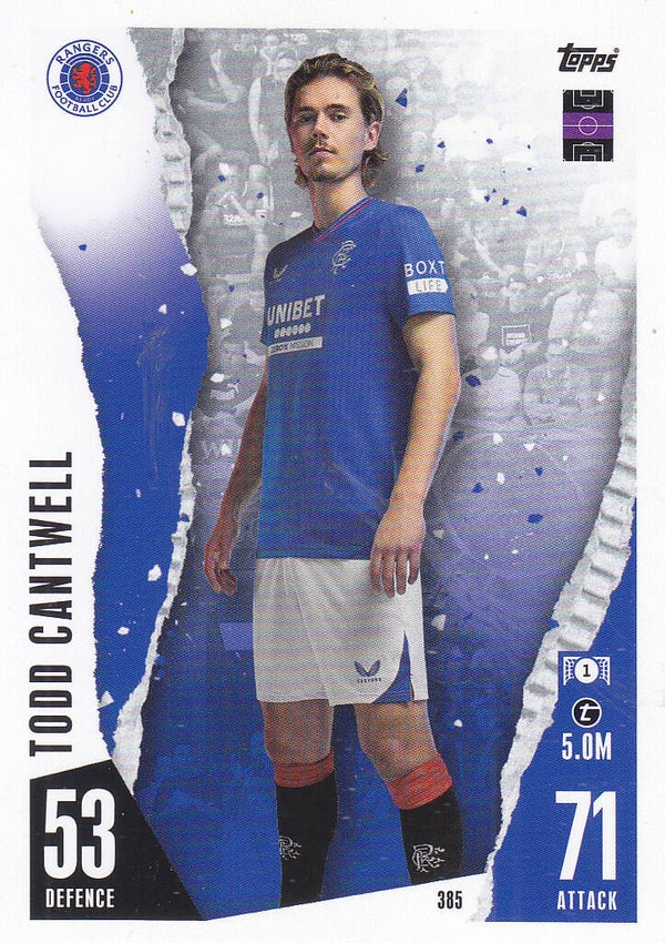 Todd Cantwell / Glasgow Rangers / Topps Champions League 2023 / Basis Karte / Nr.385