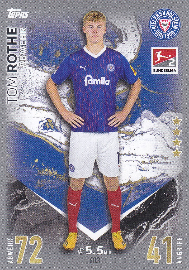 Tom Rothe - Holstein Kiel - Topps Match Attax Extra 2023 - Basis Karte - Nr. 603