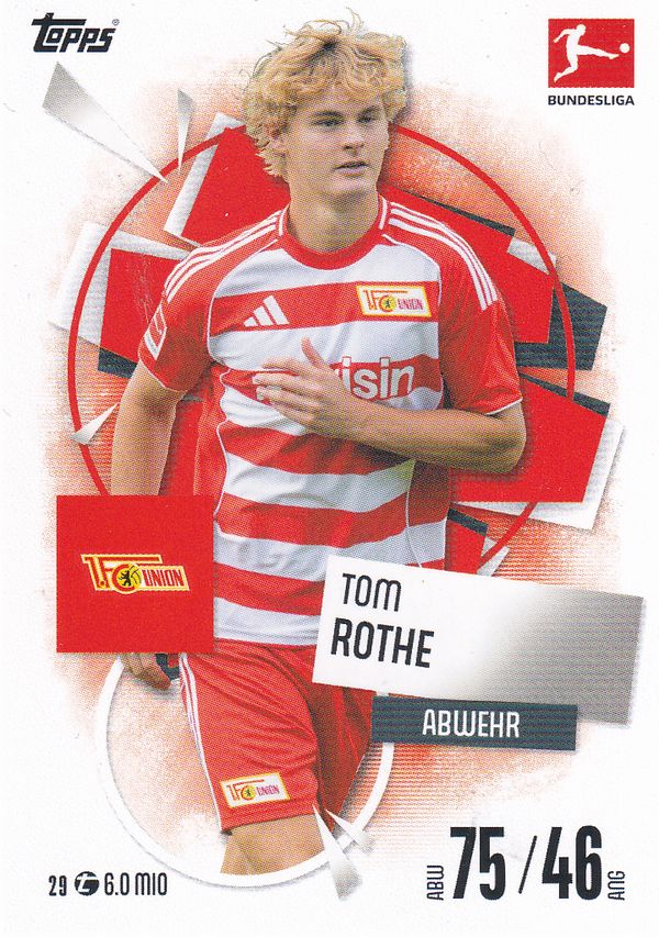 Tom Rothe - 1.FC Union Berlin - Topps Match Attax 2025 - Basis Karte - Nr. 29