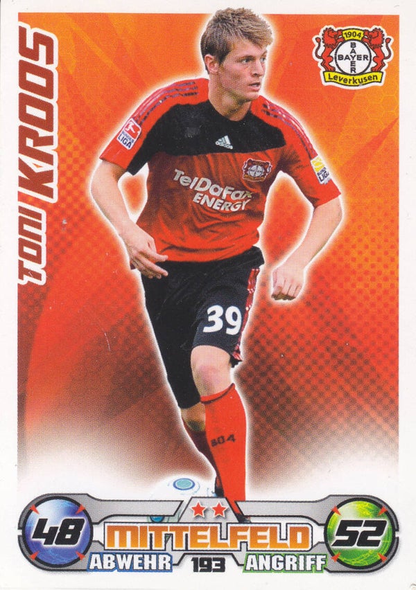 Toni Kroos / Bayer Leverkusen / Topps Match Attax 2009 / Basis Karte / Nr.193
