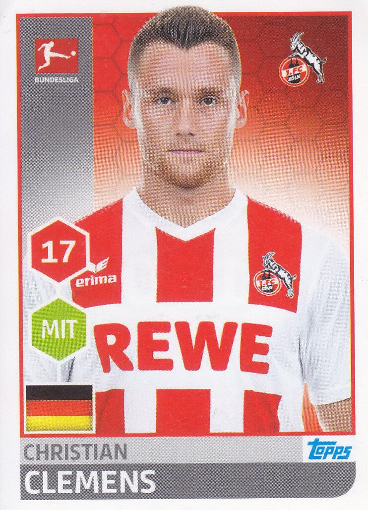 Christian Clemens / 1.FC Köln / Topps Bundesliga 2017 / Basis Bild / Nr. 150