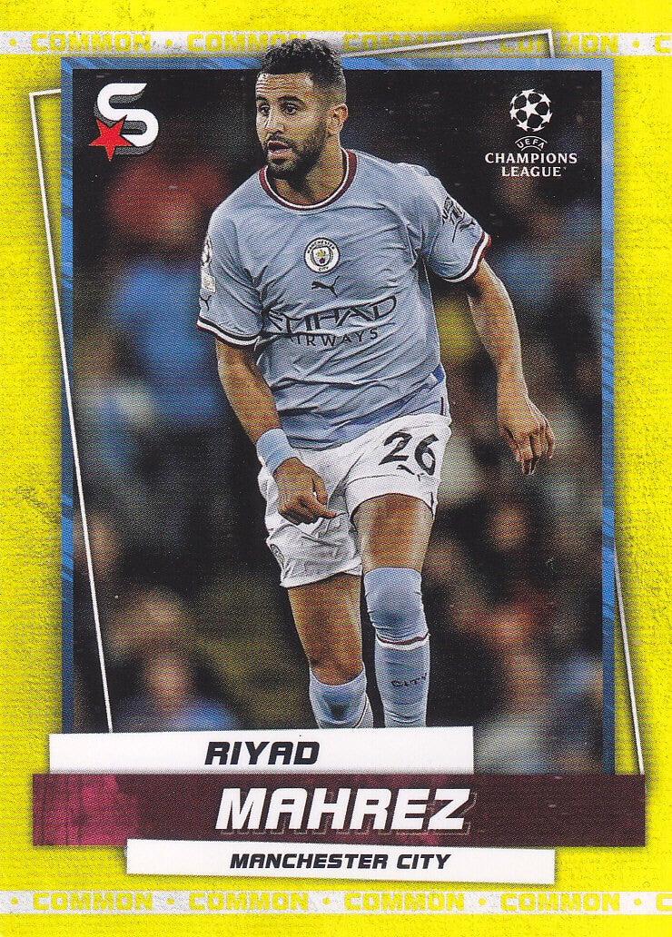 Riyad Mahrez / Manchester City / Topps Super Stars 2022 / Parallel Common Yellow / nicht nummeriert / Nr.8v