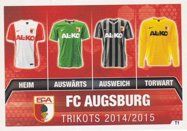 Trikotkarte - FC Augsburg - Topps Match Attax 2014 - Nr.T1