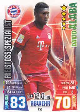 David Alaba / FC Bayern München / Topps Match Attax 2015 / Freistoss-Spezialist / Nr. 255