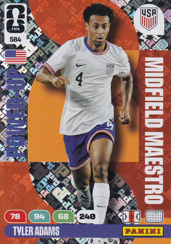 Tyler Adams - USA - Panini WM 2026 - Power-Up - Midfield Maestro - Nr. 584