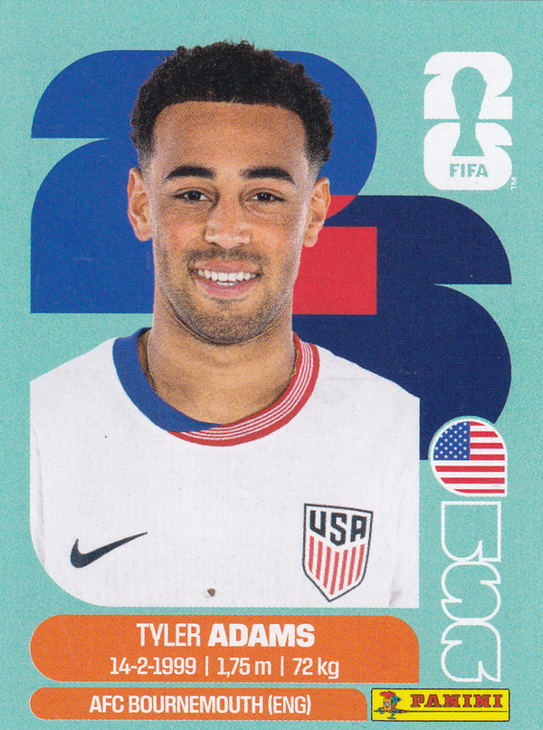 Tyler Adams - USA - Panini WM 2026 - Basis Bild - USA8