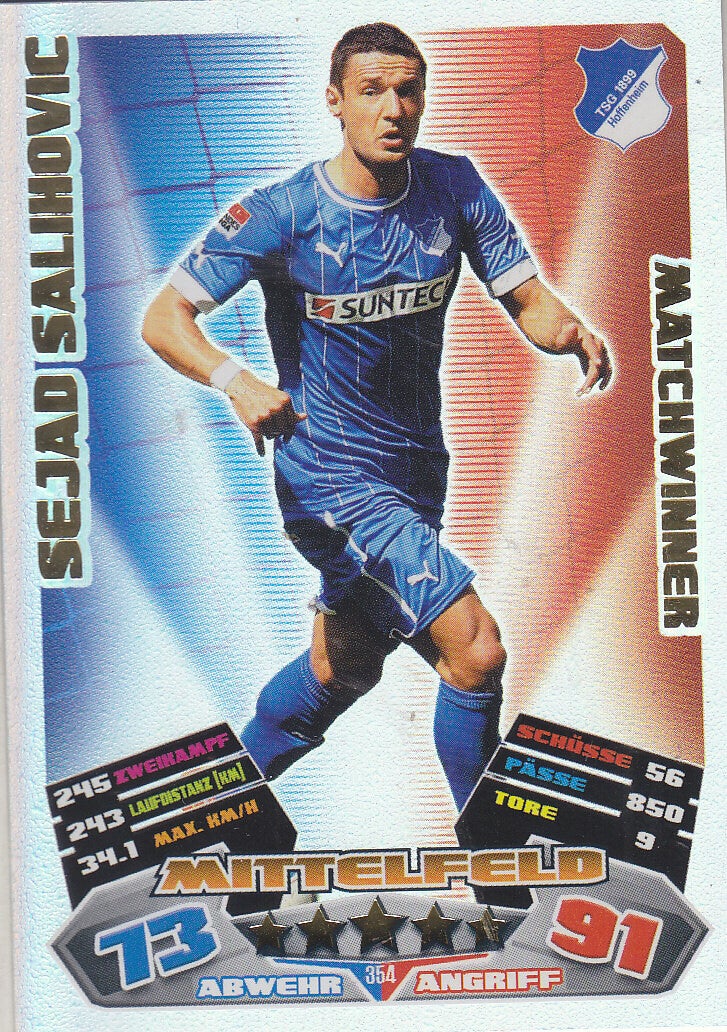 Sejad Salihovic / TSG Hoffenheim / Topps Match Attax 2012 / Matchwinner / Nr. 354