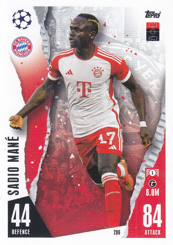 Sadio Mane / FC Bayern München / Topps Champions League 2023 / Basis Karte / Nr.206