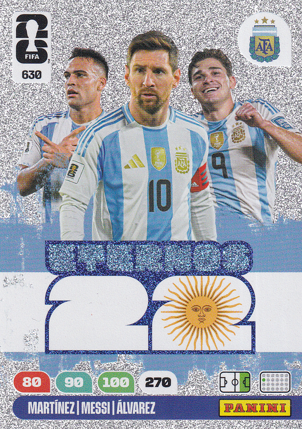 Martinez & Messi & Alvarez - Argentinien - Panini WM 2026 - Ultra Rare Eternos 22 - Nr. 630