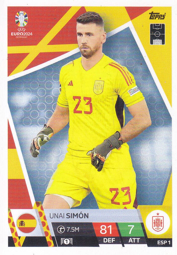Unai Simon / Spanien / Topps EM 2024 / Basis Karte / Nr. ESP 1