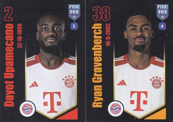 Dayot Upamecano & Ryan Gravenberch FC Bayern München Basis Doppelbild Nr.236a 236b