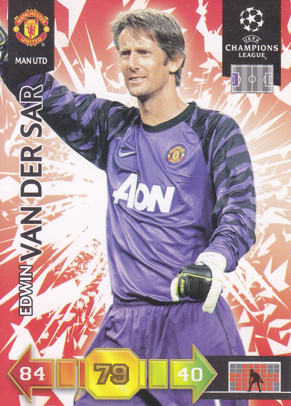 Edwin van der Sar / Manchester United / Panini Champions League 2010 / Basis Karte / Nr.155