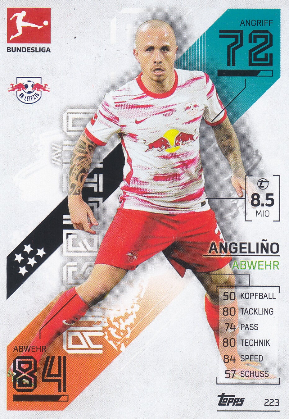 Angelino / RB Leipzig / Topps Match Attax 2021 / Basis Karte / Nr.223