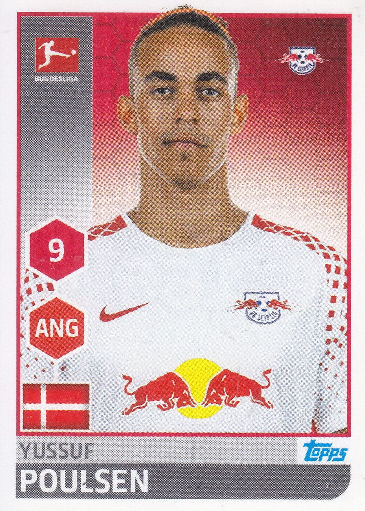 Yussuf Poulsen - RB Leipzig - Topps Bundesliga 2017 - Basis Bild - Nr. 166