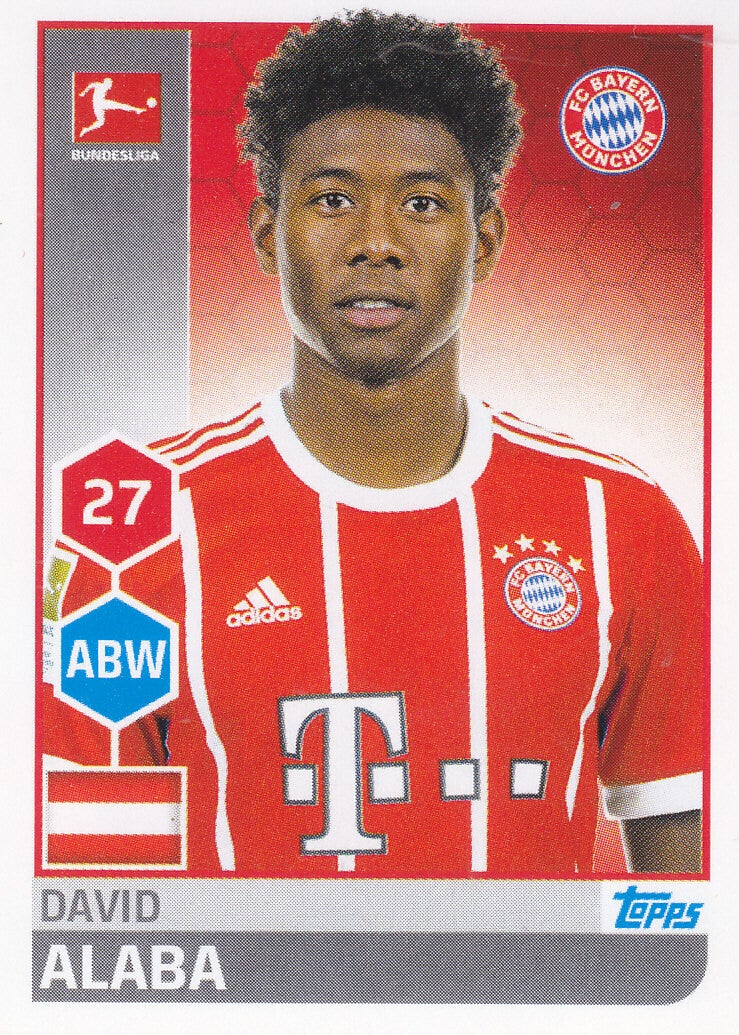 David Alaba - FC Bayern München - Topps Bundesliga 2017 - Basis Bild - Nr. 216