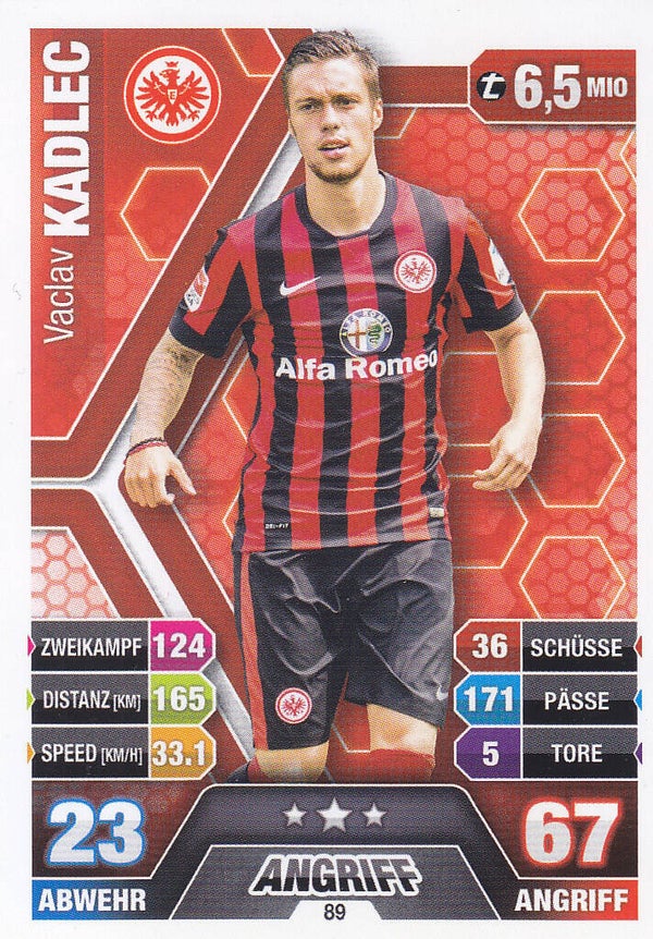 Vaclav Kadlec / Eintracht Frankfurt / Topps Match Attax 2014 / Basis Karte / Nr.89