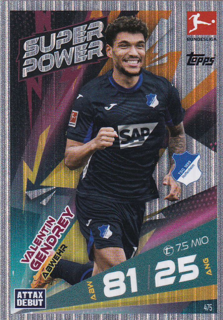 Valentin Gendrey - TSG Hoffenheim - Topps Match Attax 2025 - Super Power - Nr. 475