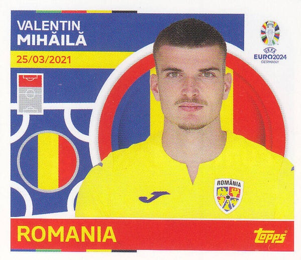 Valentin Mihaila / Rumänien / Topps EM 2024 / Basis Bild / Nr. ROM 18