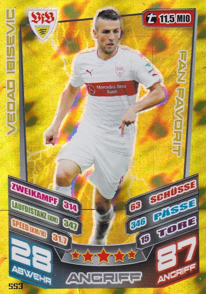 Vedad Ibisevic / VFB Stuttgart / Topps Match Attax 2013 / Fan Favorit / Nr. 553