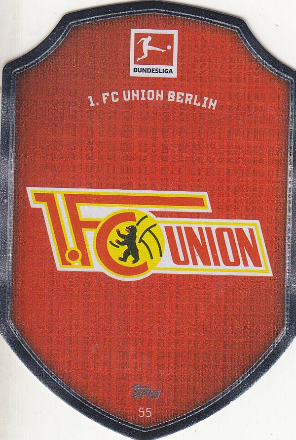 1.FC Union Berlin - Topps Match Attax 2021 - Vereinslogo Schildkarte - Nr. 55