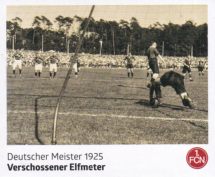 Verschossener Elfmeter - Panini 125 Jahre 1.FC Nürnberg - Dt. Meister 1925 - Nr. 92