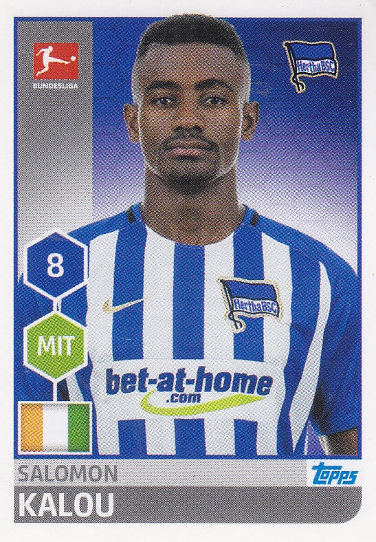Salomon Kalou / Hertha BSC Berlin / Topps Bundesliga 2017 / Basis Bild / Nr.31