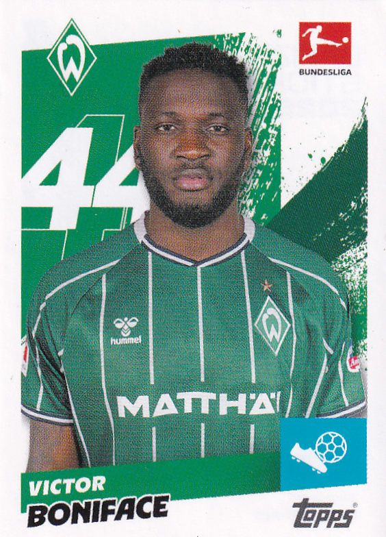 Victor Boniface - SV Werder Bremen - Topps Bundesliga 2025 - Basis Bild - Nr. 54