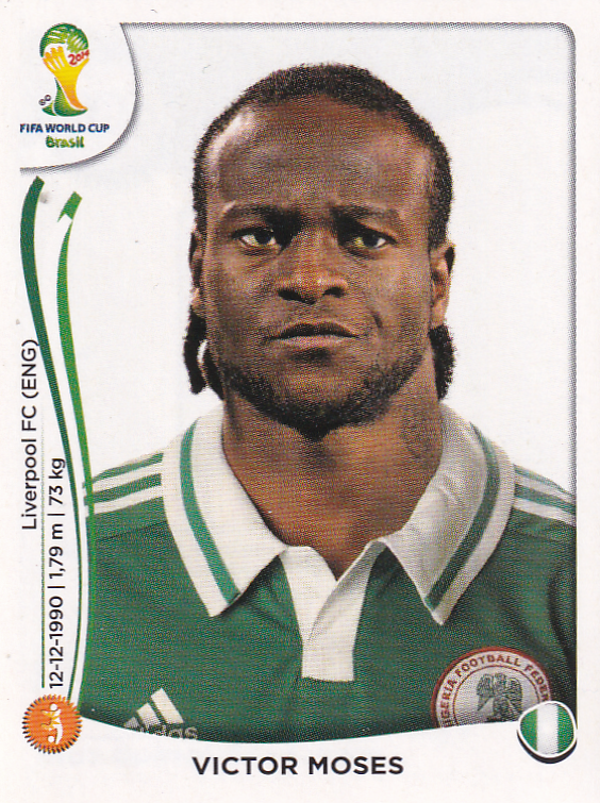 Victor Moses - Nigeria - Panini WM 2014 - Basis Bild - Nr. 482
