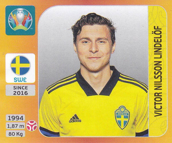 Victor Nilsson Lindelöf / Schweden / Panini EM 2020 / Basis Bild / Nr.555