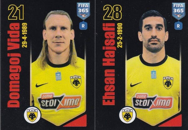 Domagoj Vida & Ehsan Hajsafi / AEK Athen / Panini Fifa 365 Jahr 2024 / Basis Doppelbild / Nr. 264 a 264 b