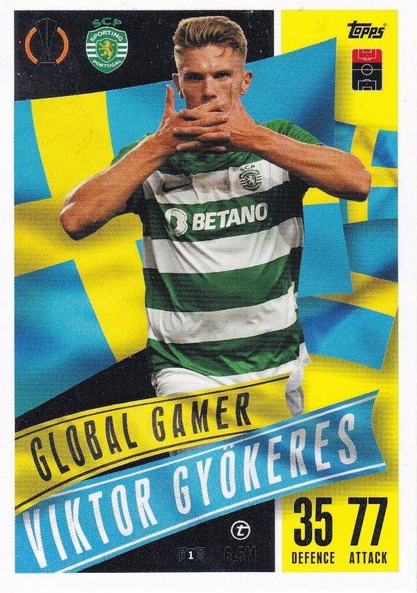 Viktor Gyökeres / Sporting Lissabon / Topps Champions League Extra 2023 / Global Gamer / Nr. 211