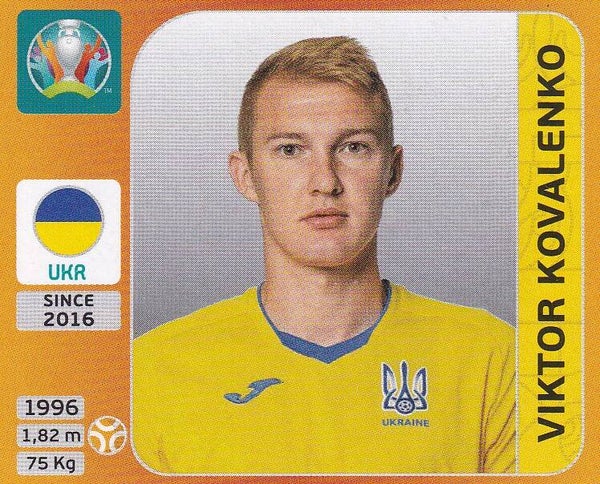 Viktor Kovalenko / Ukraine / Panini EM 2020 / Basis Bild / Nr. 332