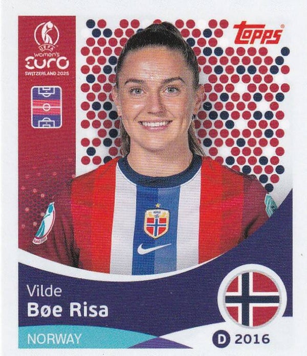 Vilde Boe Risa - Norwegen - Topps Frauen EM 2025 - Basis Bild - Nr. 55