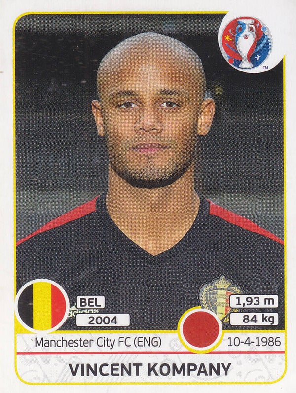 Vincent Kompany / Belgien / Panini EM 2016 / Basis Bild / Nr. 467