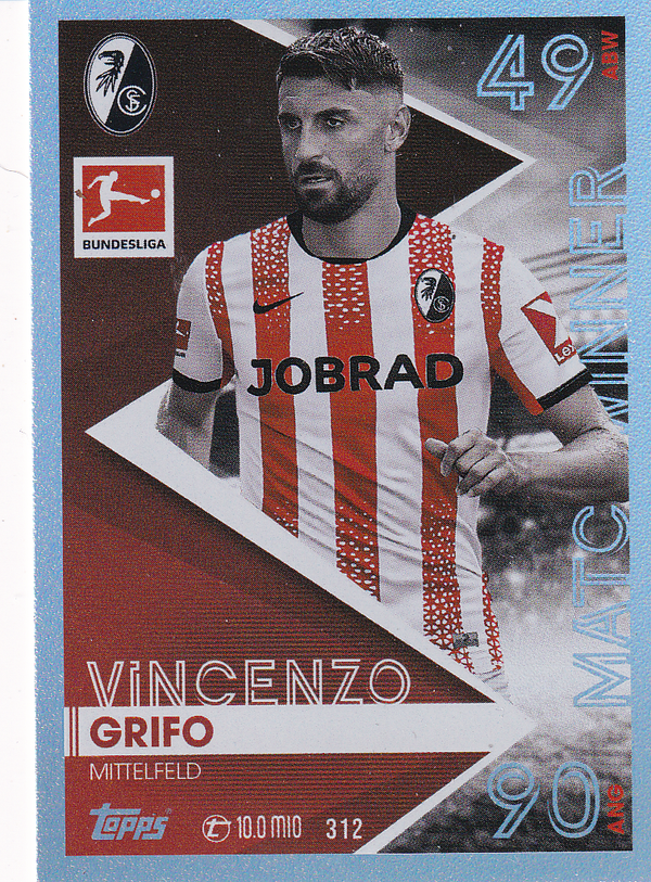 Vincenzo Grifo - SC Freiburg - Topps Match Attax 2025 - Matchwinner - Nr. 312