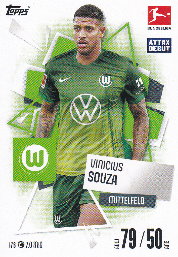 Vinicius Souza - VFL Wolfsburg - Topps Match Attax 2025 - Attax Debüt - Nr. 178