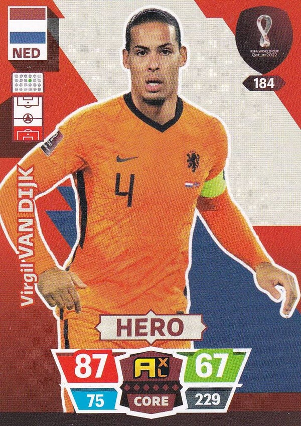 Virgil van Dijk / Holland / Panini WM 2022 / Basis Karte / Nr. 184
