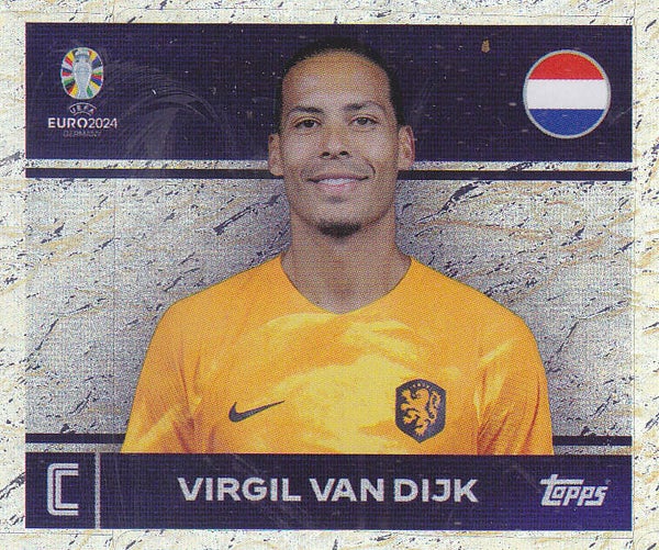 Virgil van Dijk / Holland / Topps EM 2024 / Glitzerbild / Nr. NED 2