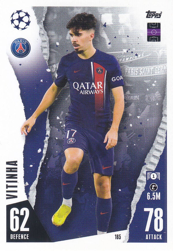 Vitinha / Paris Saint Germain / Topps Champions League 2023 / Basis Karte / Nr. 185