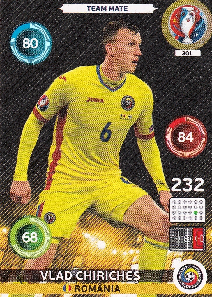 Vlad Chiriches - Rumänien - Panini EM 2016 - Team Mate - Nr. 301