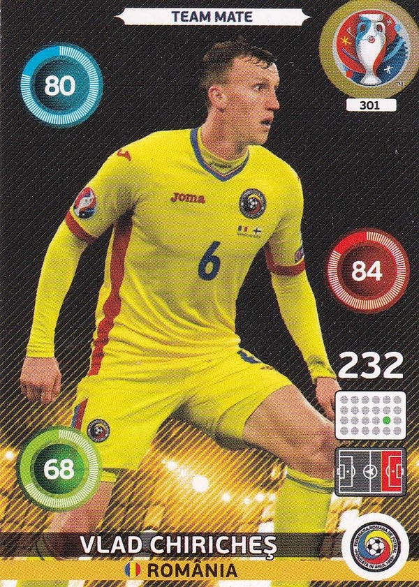 Vlad Chiriches - Rumänien - Panini EM 2016 - Team Mate - Nr. 301