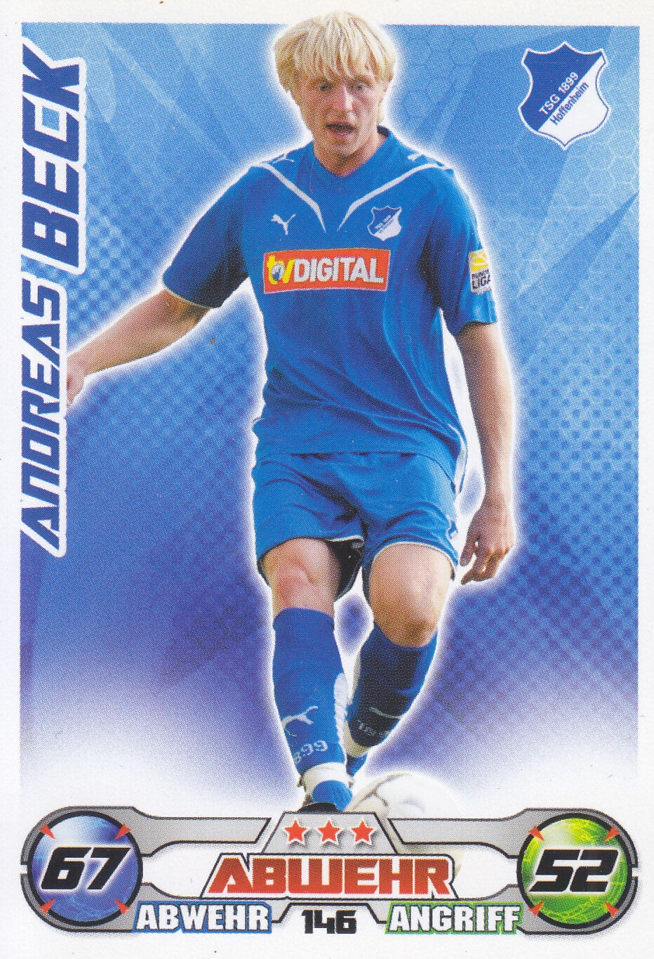 Andreas Beck / TSG Hoffenheim / Topps Match Attax 2009 / Basis Karte / Nr. 146