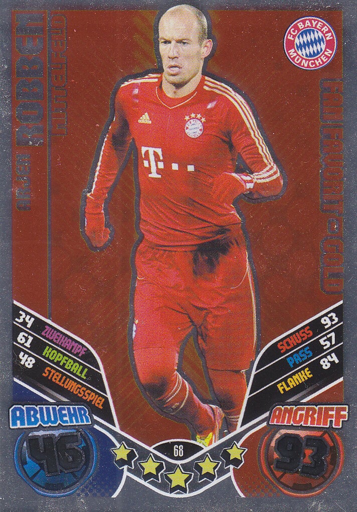 Arjen Robben / FC Bayern München / Topps Match Attax 2011 / Fan Favorit Gold / Nr.68
