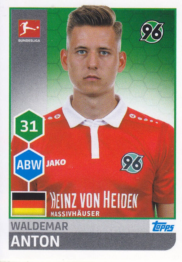 Waldemar Anton - Hannover 96 - Topps Bundesliga 2017 - Basis Bild - Nr. 115