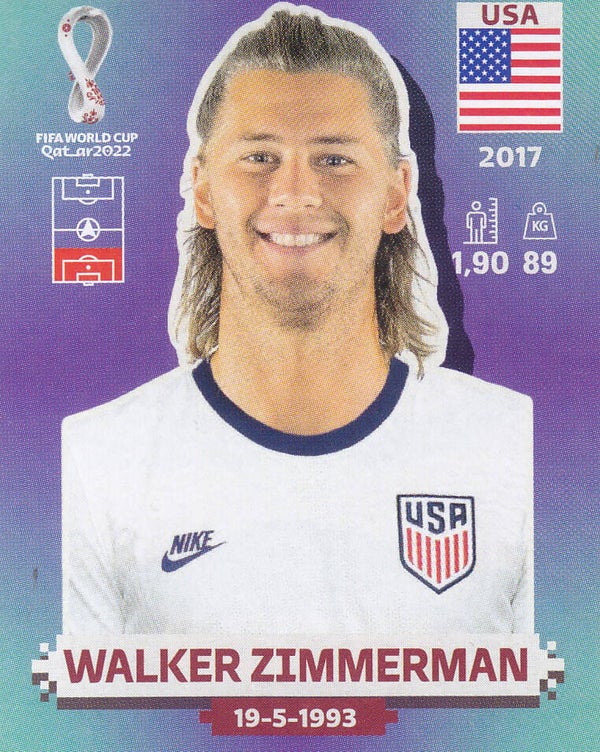 Walker Zimmermann / USA / Panini WM 2022 / Basis Bild / Nr. USA 10